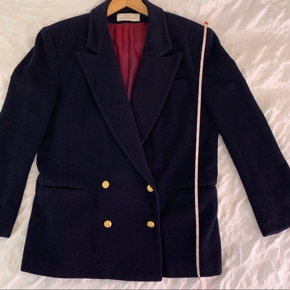 100% Cashmere Navy Blazer Jacket Vintage Stunning! - Picture 12 of 17